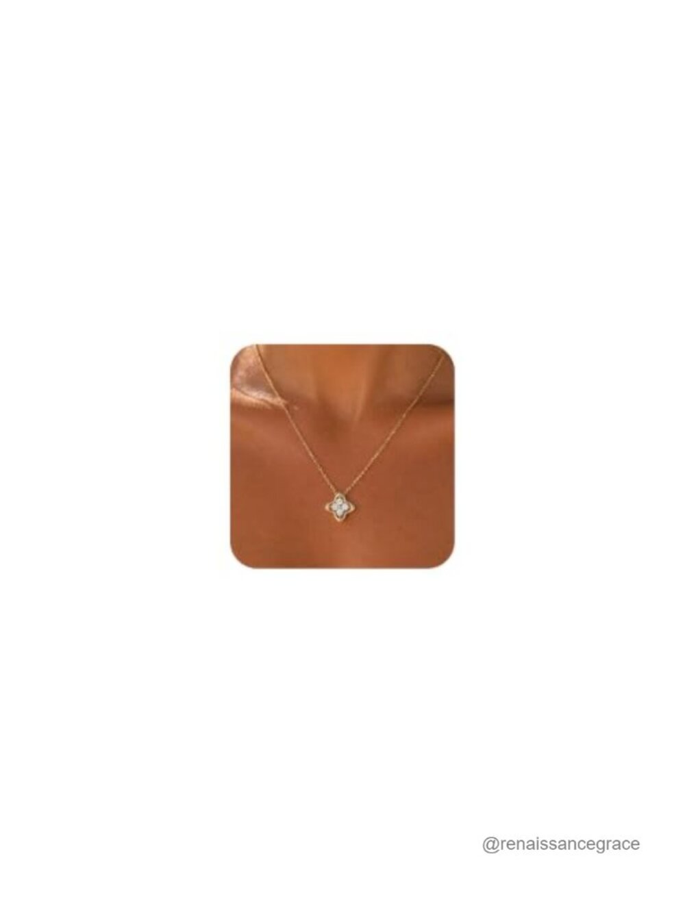 14K Gold Plated Layered Necklace Set With Clover Pendant Dainty Chain